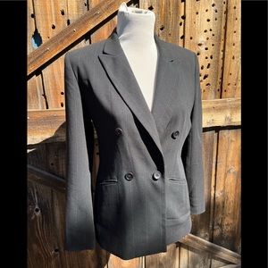 ANN TAYLOR Button Front Black Pinstripe Blazer/Jacket Women's Size 4